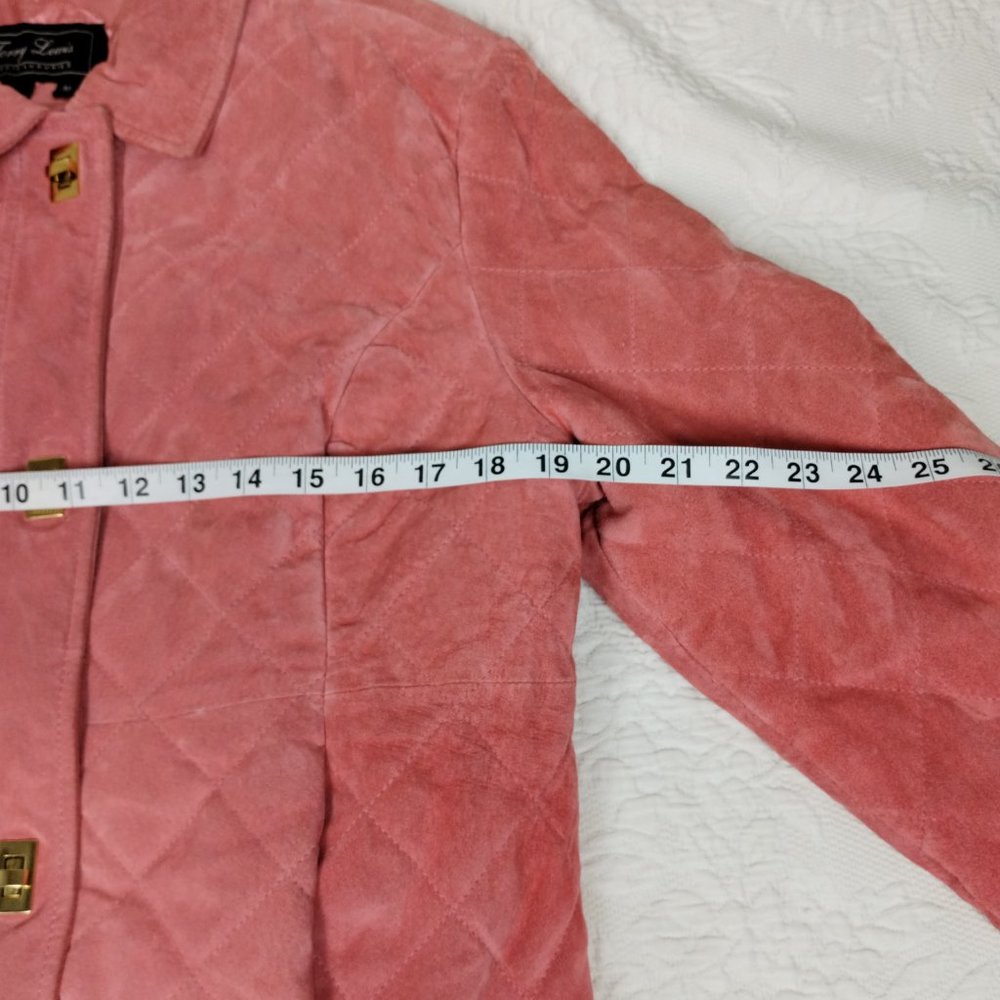 Jerry Lewis 100% Genuine Leathar Jacket Women's Quilted Pink Suede Sz Med - Picture 14 of 16